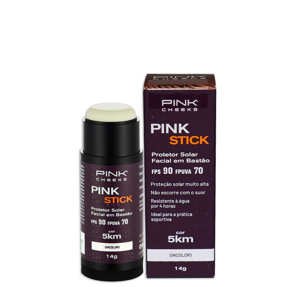Protetor Solar Facial Pink Stick Cor 5KM - Pink Cheeks 14g 05/2026 val ...