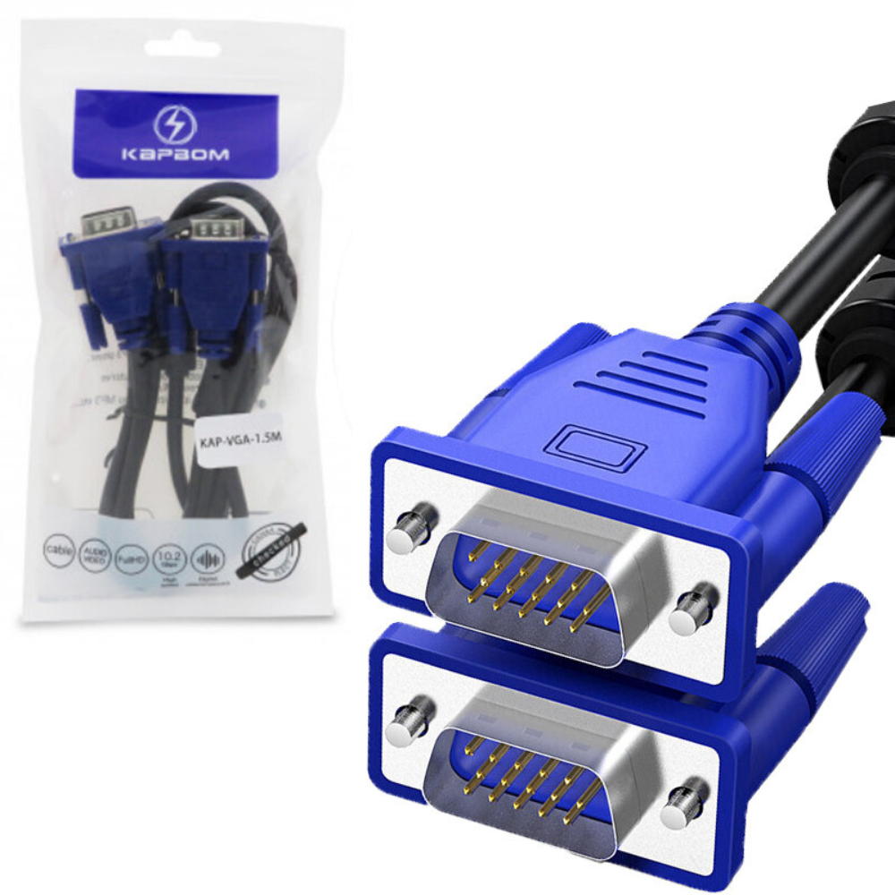 Cabo VGA x VGA para Monitor 1.5 Metros Kapbom - KAP-VGA-1.5M | Shopee ...