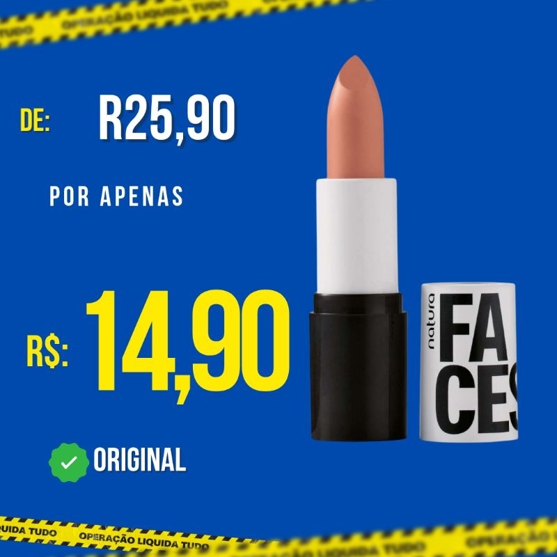 Batom Multimix Cremoso Faces 3,5 gramas. Bege Fresh | Shopee Brasil