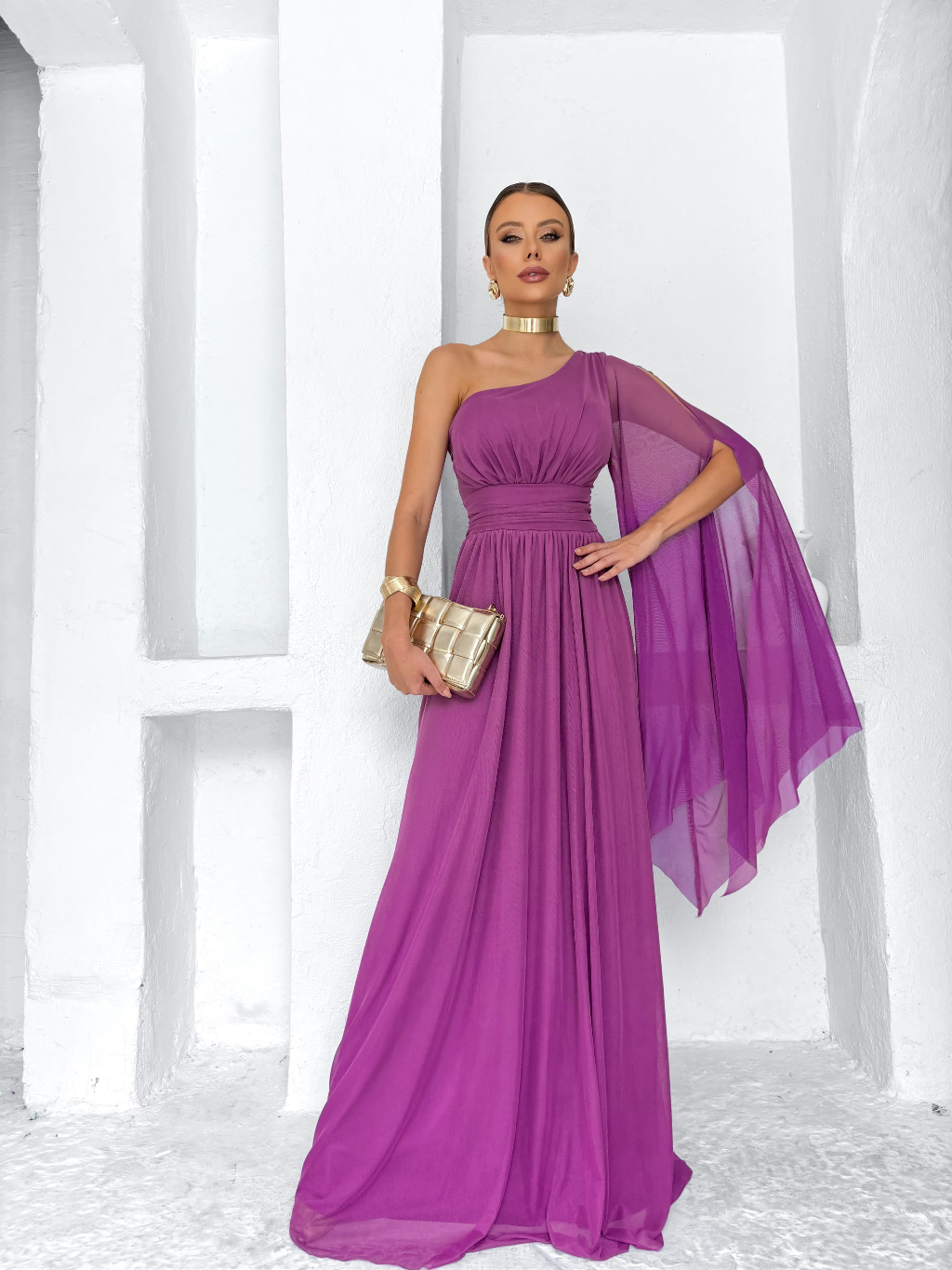 Brilho Formatura Vestido Roxo Longo Vestido Glamour Longo Festa