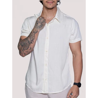 Camisa Social lisa básica Masculina Havaiana Verão 2024