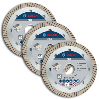 Discos Diamantados 105mm p/ Porcelanato Bosch Pro Kit com 3