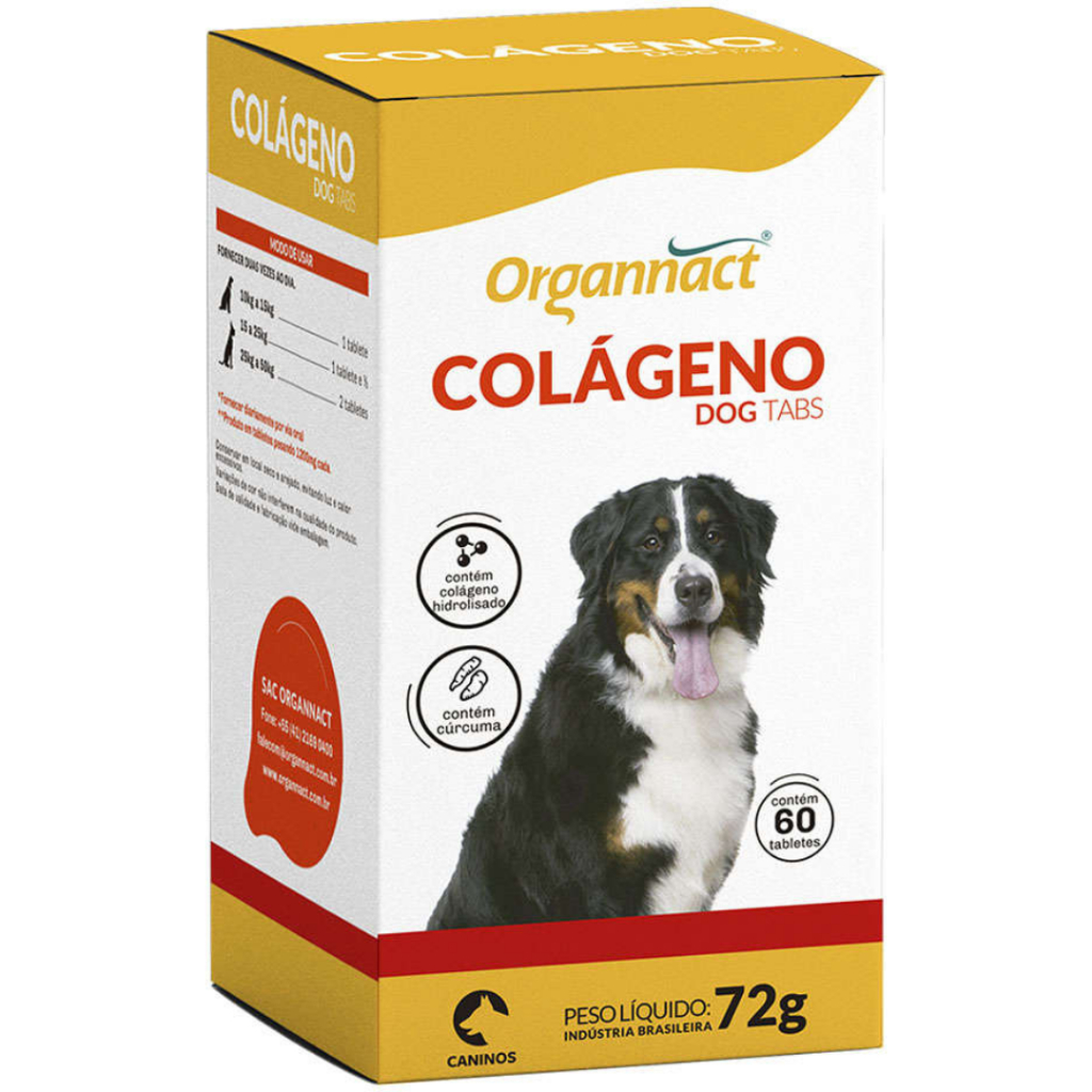 Colágeno Dog Tabs 72g 60 Tabletes - Organnact