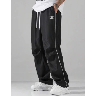 Calça Tactel Masculino Feminina, P ao G3 Sportiva, Reta Larga, Ajuste Cordão na Cintura, Streetwear, Sportswear 2025 MO