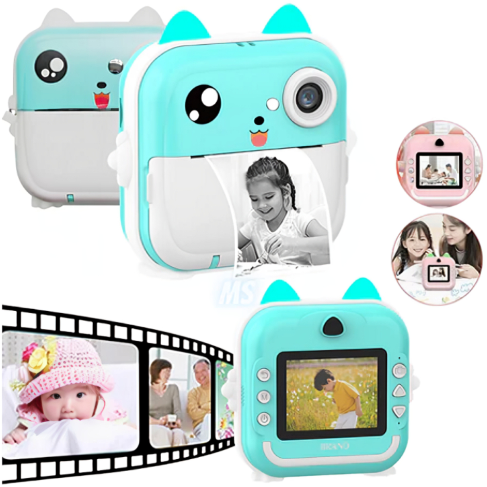 Mini Camera De Impressão Instantânea Para Crianças Vídeo Fotografia Digital Fotográfica Toy