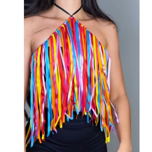Top de fita de cetim, acessório para carnaval - Top fita Carnaval ...