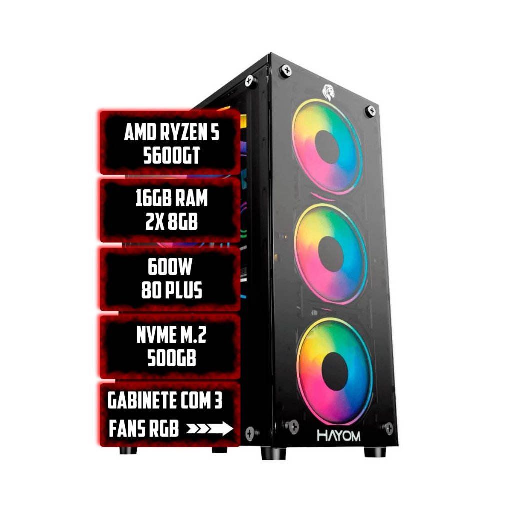 computador gamer inari amd ryzen 7 5700x radeon rx 6700 xt 12gb