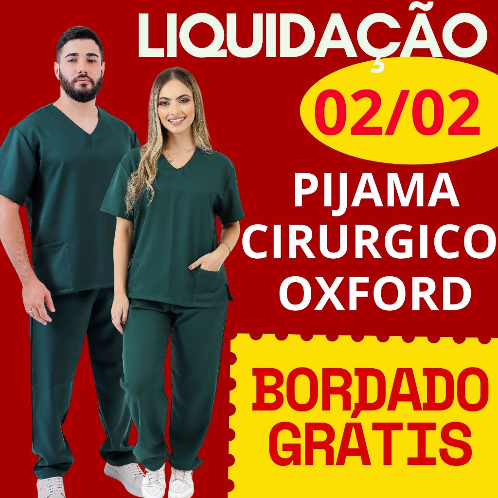 Pijama Cirúrgico Scrub Feminino Oxford Rose Carcelin, BORDADO GRATIS + BRINDE