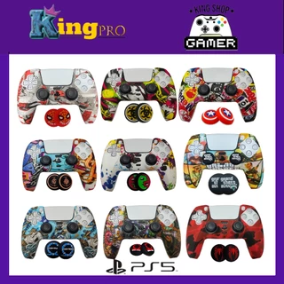 Capa Case Ps5 de Silicone Personalizada COM PAR DE GRIP Controle Proteção Dualsense Ps5
