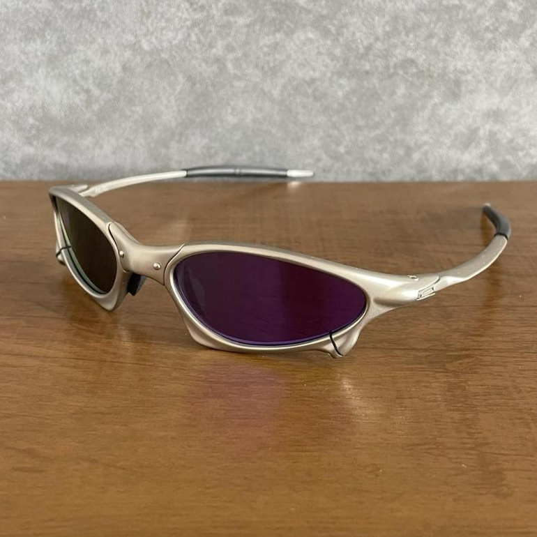 Óculos de sol plasma lente roxa violet de metal pinado | Shopee Brasil