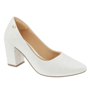 Sapato Social Scarpin Bico Fino Festa Shekinah Salto Alto Bloco Quadrado Verniz Luxo Confortavél