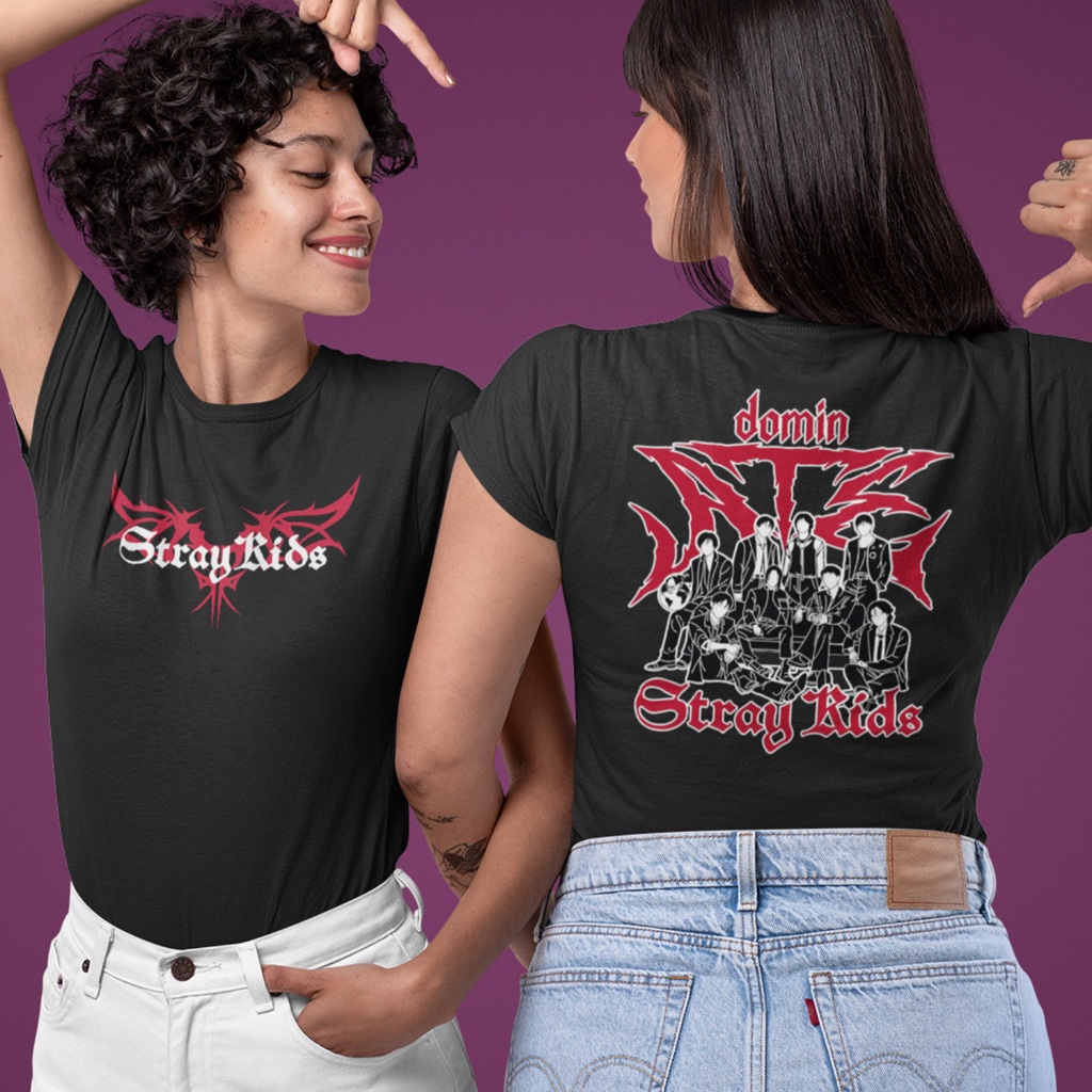 Kit Camisetas Stray Kids Dominate Show World Tour Feminina e
