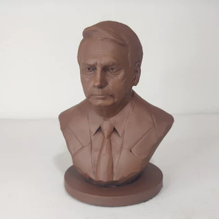 Busto Presidente Jair Messias Bolsonaro Estatueta Político Bolsonaro Miniatura Brasil Pátria Familía