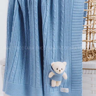 Cobertor Bebe Recem Nascido Unisex Menino Menina Mantinha Tricot em Oferta na Shopee