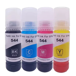 Kit 04 tintas T544 para impressora Tank L3150, L3110, L5190, L3250, L3210, L5290, L5590 CMYK