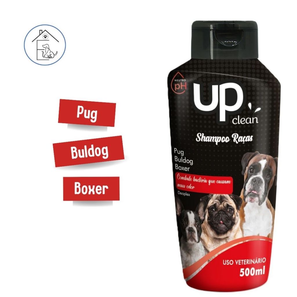 シャンプー pug SHAMPOO PARA CACHORRO RAÇAS PUG/BULDOG/BOXER 500ML UP CLEAN