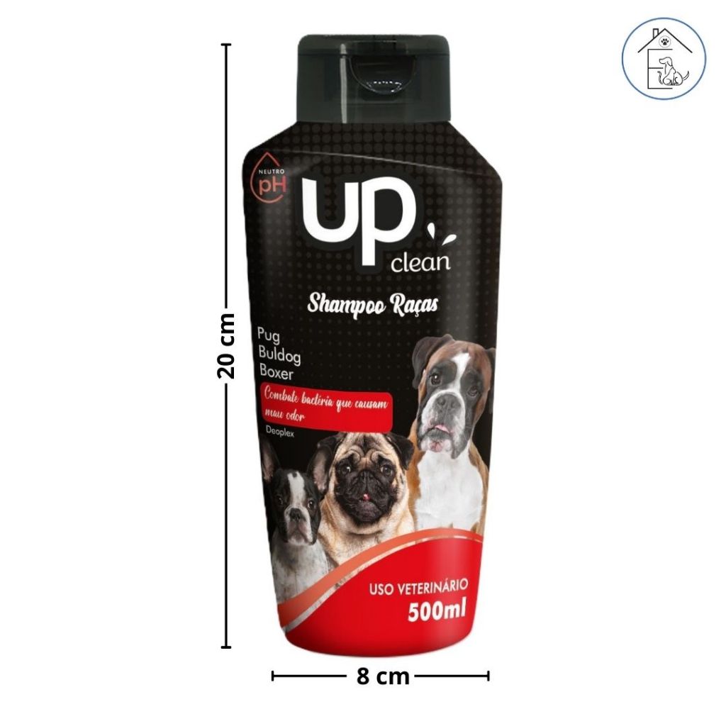 SHAMPOO PARA CACHORRO RAÇAS PUG/BULDOG/BOXER 500ML UP CLEAN