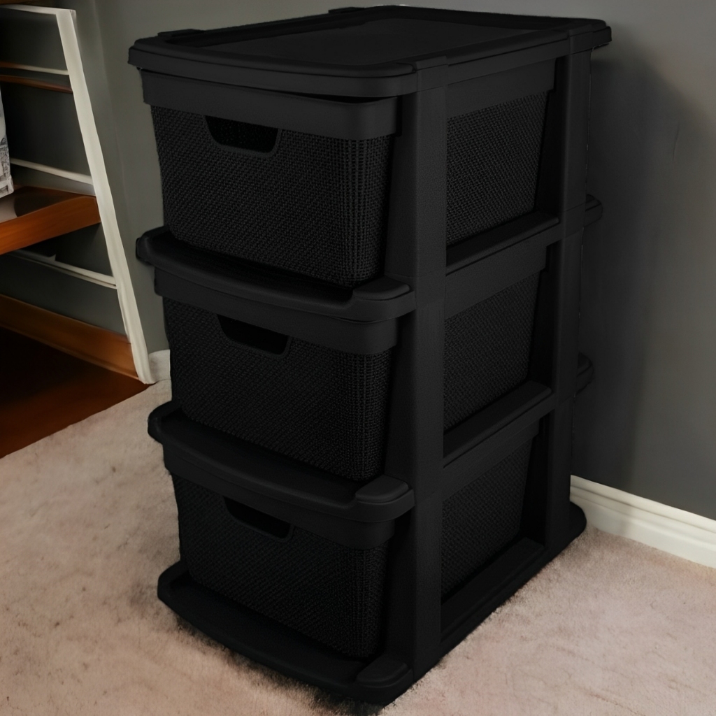 Gaveteiro Organizador de Chão em Plástico Com 3 Gavetas 15 litros Jaguar