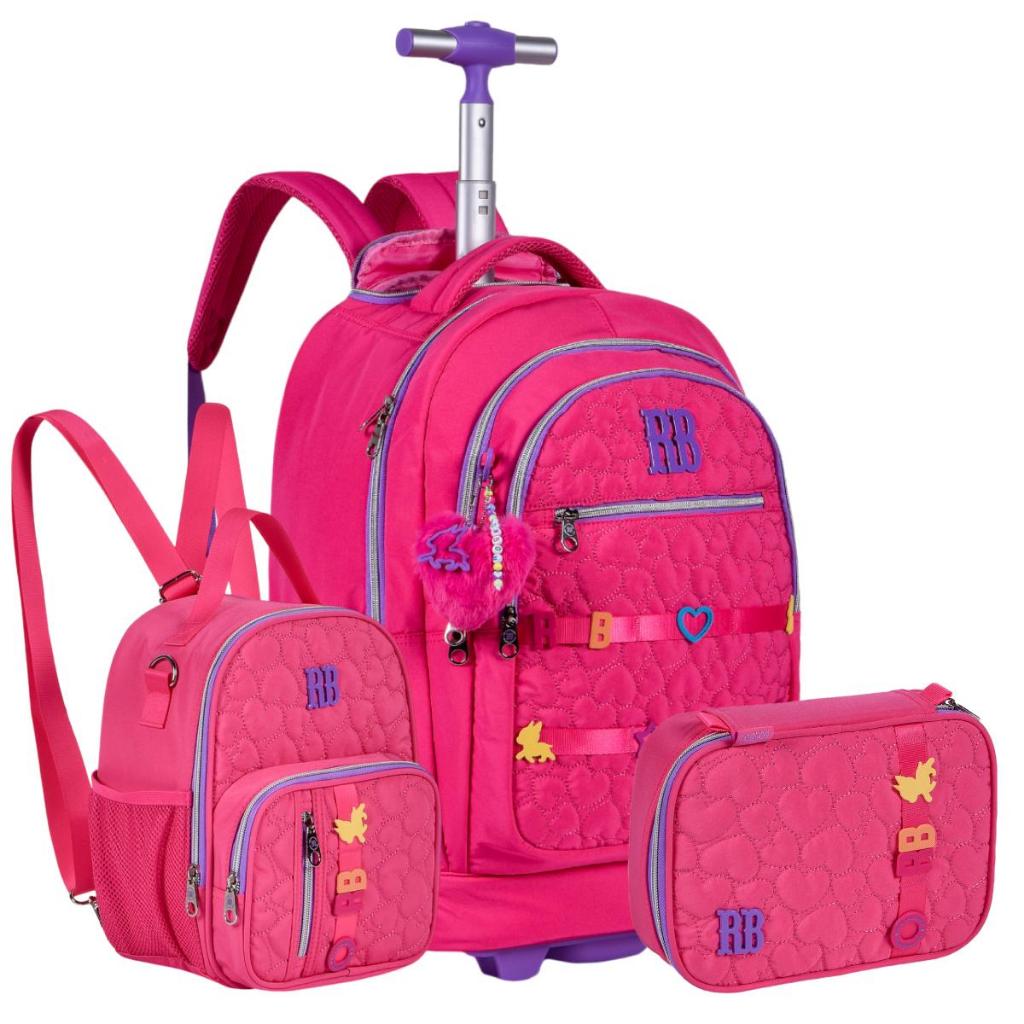 Kit Escolar Rebecca Bonbon Mochila Com rodinhas Lancheira Termica e ...