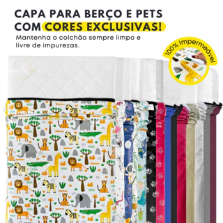 Capa de Colchão Impermeável Berço e Mini Cama Protetor Antialérgico Segura Xixi Todas as Medidas em Oferta na Shopee