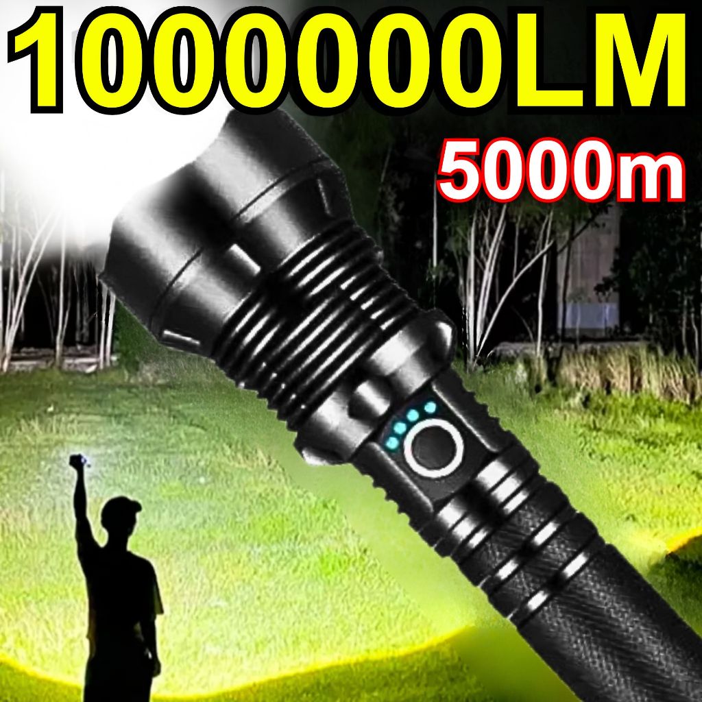 Lanterna Militar Super Potente P90 50.000 Lumens LED Original Bateria Recarregavel