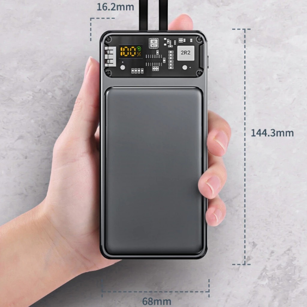AL-782 Carregador Portátil PowerBank 22,5W 10000mAh Estilo CiberPunk Display Led Carregamento Rápido