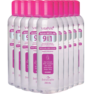 KIT 10 ÁGUA MICELAR VITA PELE SOFISTICATTO COSMÉTICOS 9 EM 1 PARA TODOS OS TIPOS DE PELE