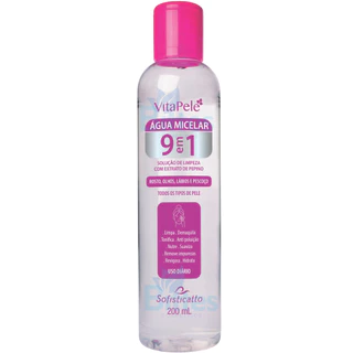 ÁGUA MICELAR VITA PELE SOFISTICATTO COSMÉTICOS 9 EM 1 PARA TODOS OS TIPOS DE PELE