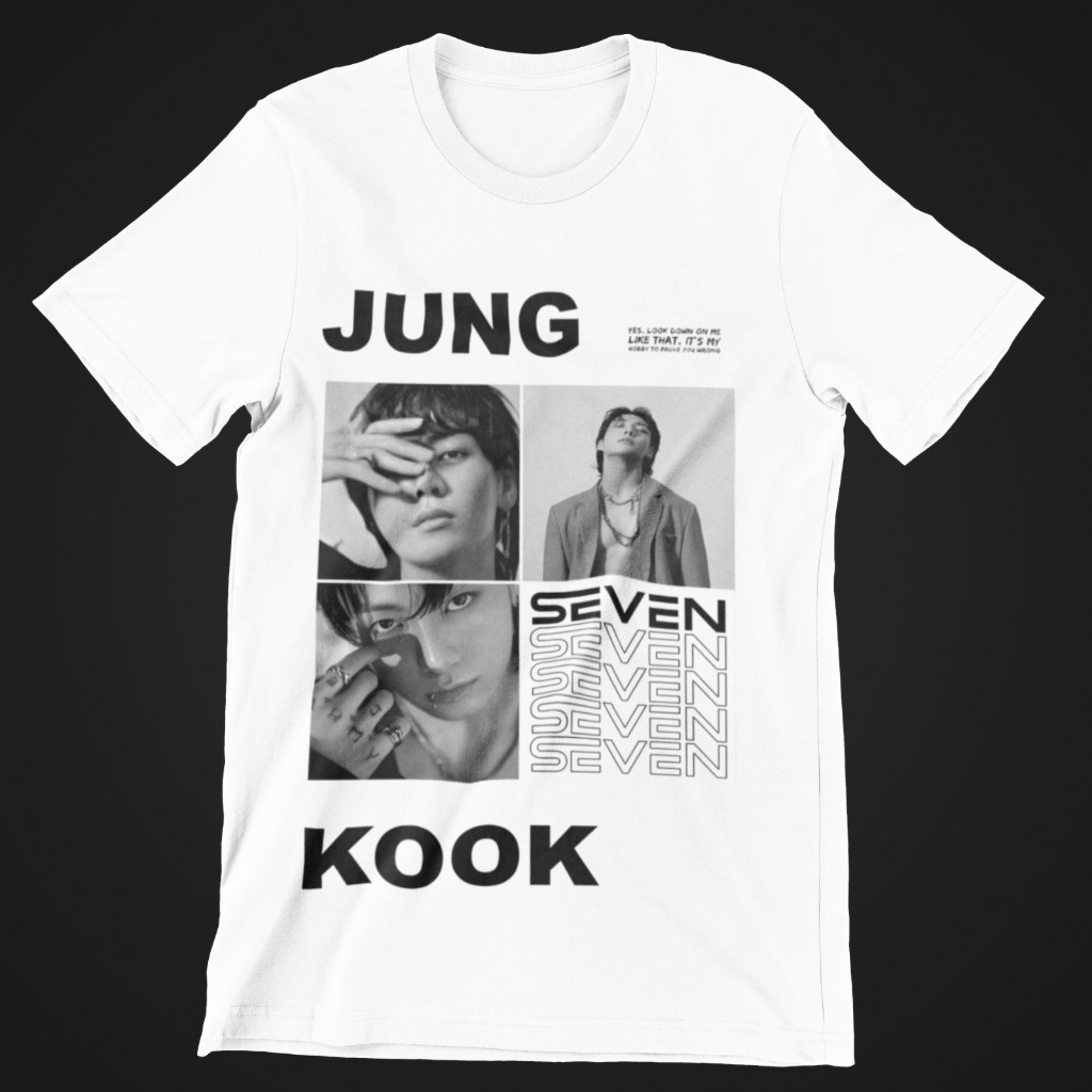 Camiseta Branca Bts Jeon Jung-kook Seven Jungkook Kpop Camiseta