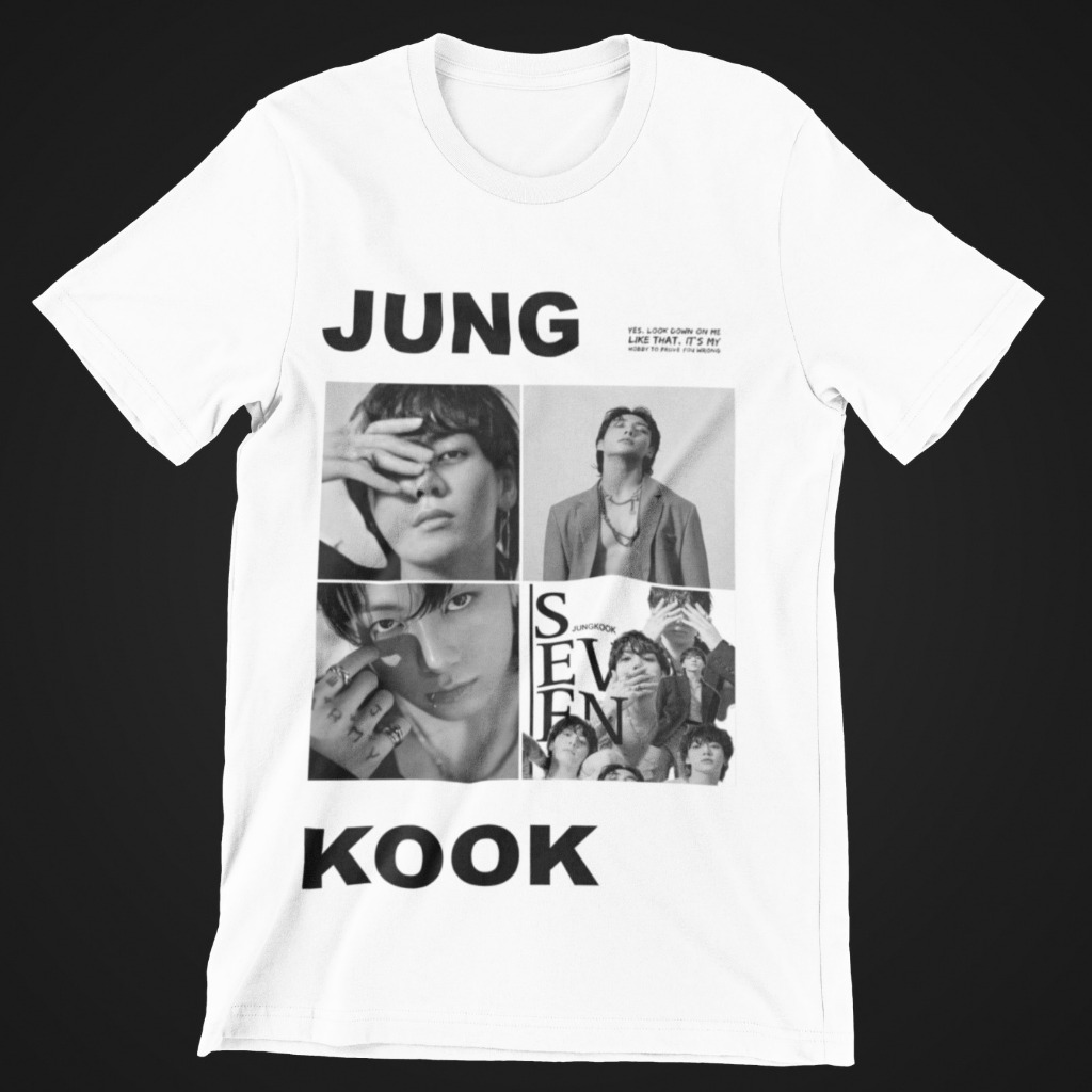 Camiseta Branca Bts Jeon Jung-kook Seven Jungkook Kpop Camiseta