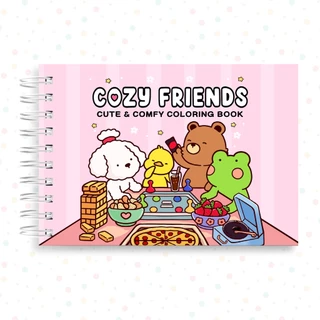 Livro de Colorir 180G Caderno Pintar Ursinho Fofos Comfy Days Cozy Friends Little Spooky Acetato em Oferta na Shopee