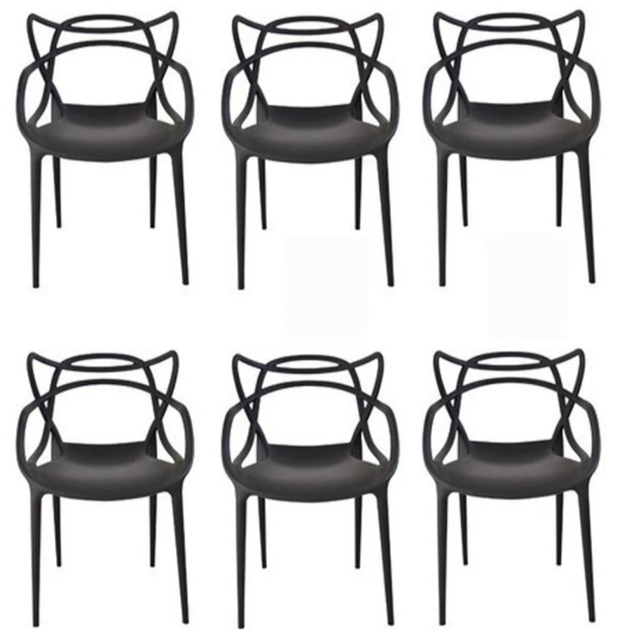 Conjunto 6 Cadeiras Allegra Cozinha Jantar Varanda Empilhável