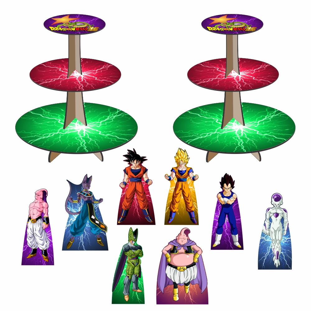Dragon Ball Z Kit Com Baleiros + 8 Totens De Mesa decoração de festa ...