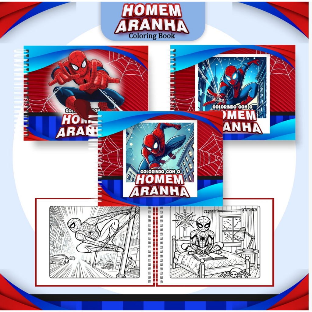 Livro de colorir HOMEM ARANHA | Shopee Brasil