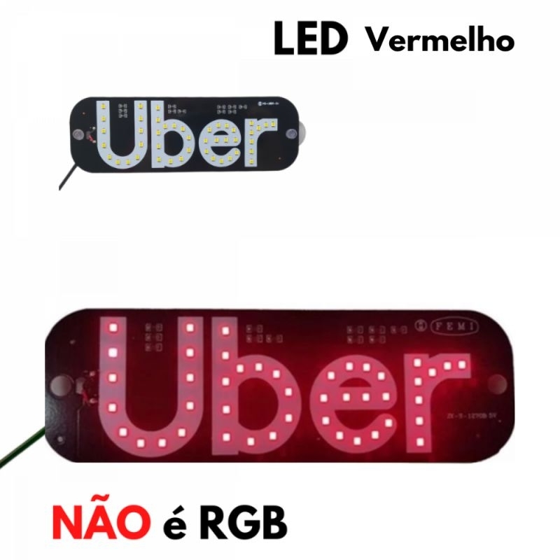 Placa UBER Painel Letreiro Luminoso LED Vidro Para-brisa motorista de ...