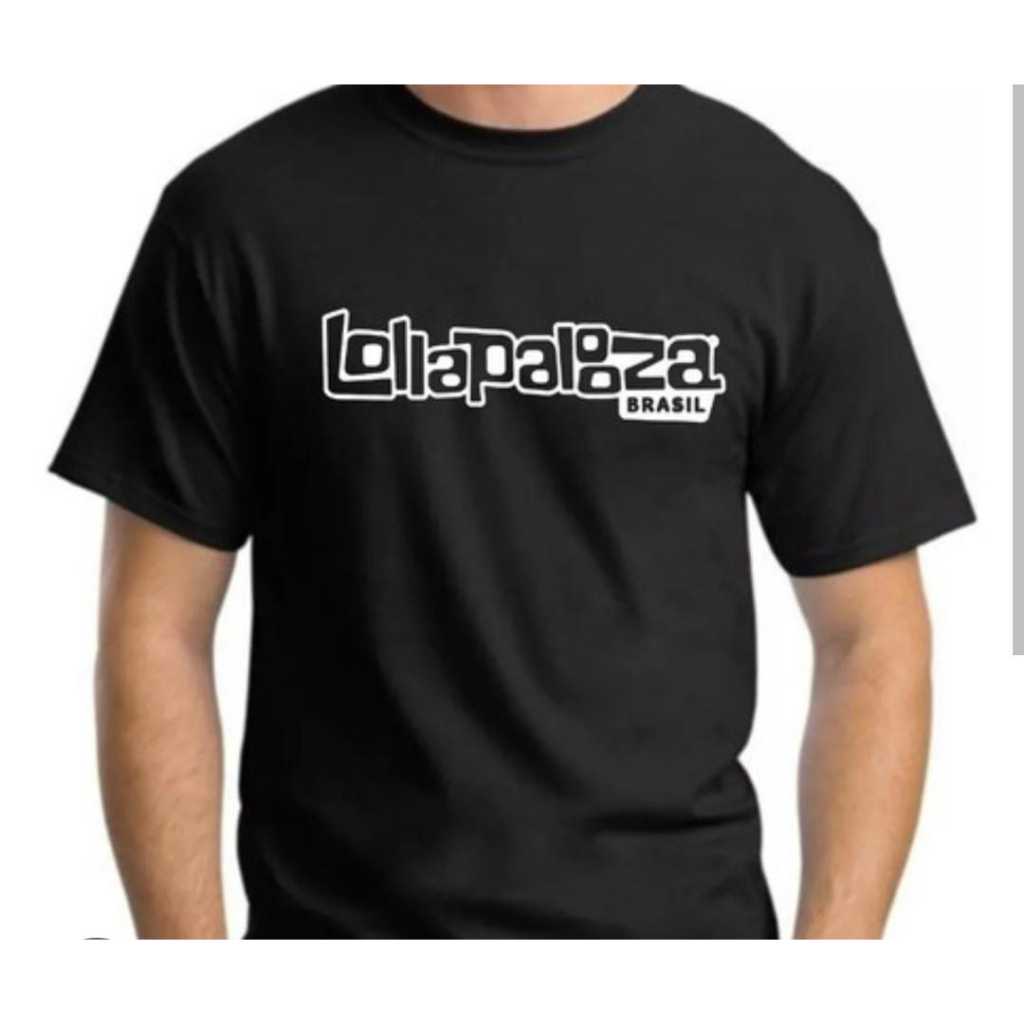 Camiseta Lollapalooza Brasil, camiseta unissex/ masculina, alta