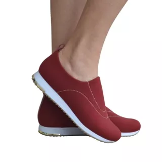 Tênis Feminino Usaflex V9103 Conforto Neoprene Vermelho em Oferta na Shopee