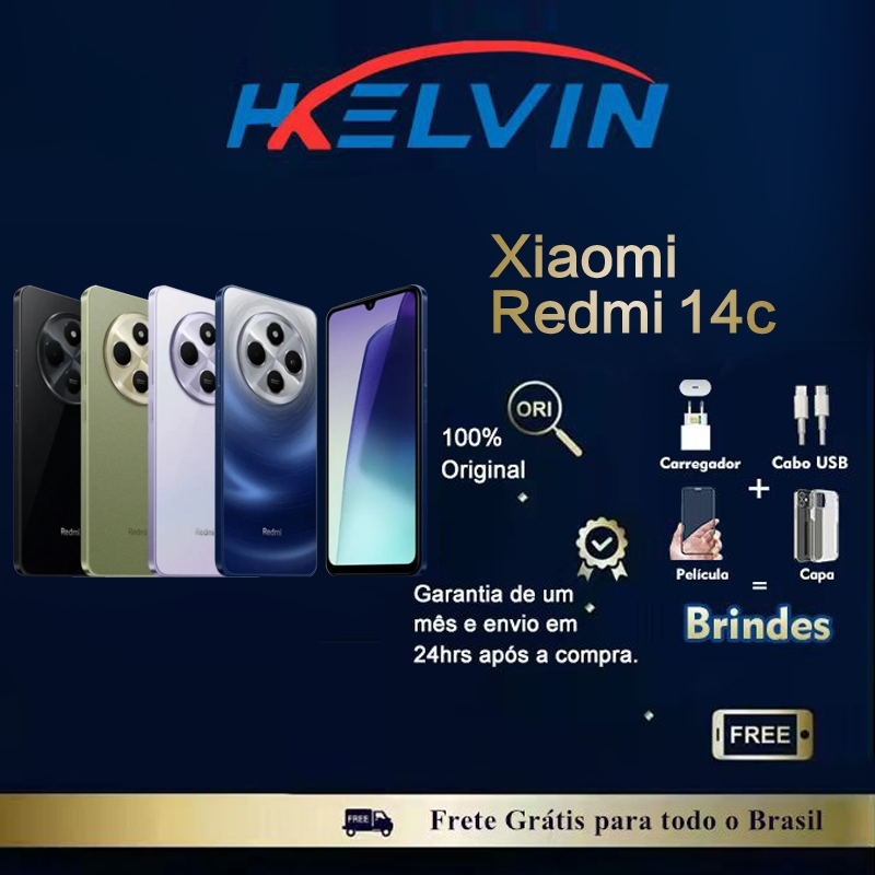 Smartphone Celular Xiaomi Redmi 14c 256gb 8gb RAM 128gb 4gb Dual Sim 50MP Global 14 c Lançamento