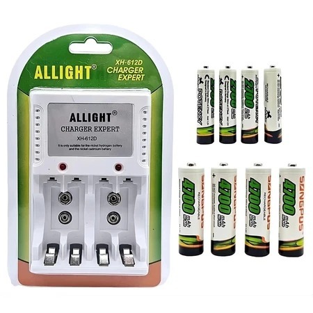 Kit Carregador de Pilhas AA AAA Bateria 9V Universal Bivolt Carga Completa