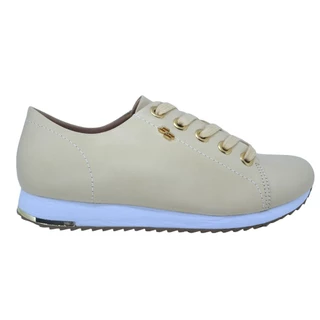 Tênis Feminino Usaflex V9109 cordão Confortável Areia em Oferta na Shopee