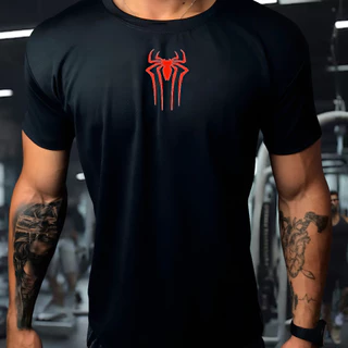 Camiseta Camisa Dry Fit Respiravel Masculina - ARANHA Ideal Para Treinos Ciclismo Corridas Crossfit Fut