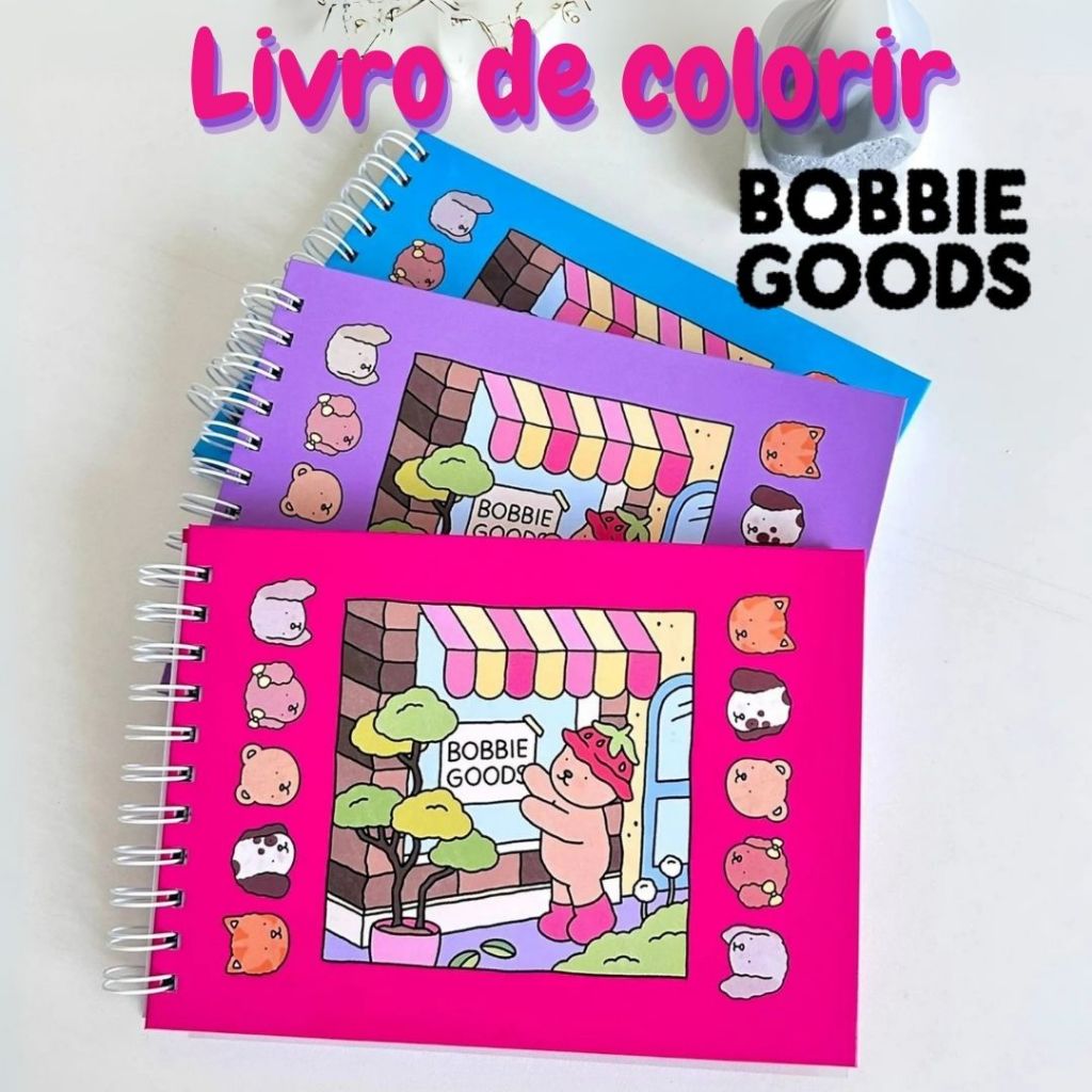 Livro de colorir BOBBIE GOODS com 50 e 100 folhas 180g. Personalizado ...