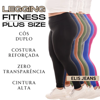 Calça Legging Plus Size Leg Suplex Grossa Zero Transparência Costura Reforçada Cintura Alta em Oferta na Shopee