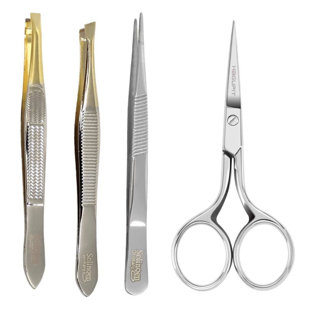 Kit 3 Pinças Chanfrada Fina e Reta + Tesourinha para Design de ...