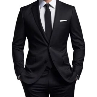 Terno Slim Oxford Premium Preto Masculino Paletó + Calça