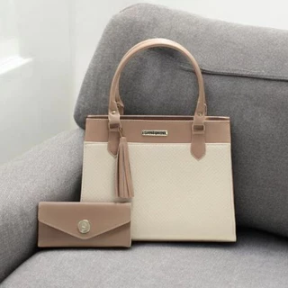 Bolsa Feminina Grande + Carteira Santorini Handbag, Transversal, tiracolo, tote.