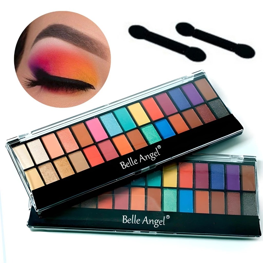 Paleta De Sombras Colorida Tons Matte & Cintilante 28 Cores Belle Angel ...