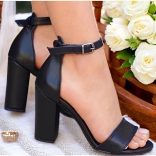 Sandália Feminina 33 ao 43 Salto Bloco Confortável Casamentos Luxo