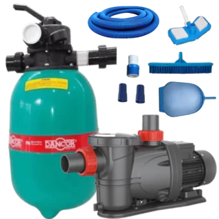 Bomba Para piscina 1/3cv Dancor Com filtro Dfr12 30.000l + Kit