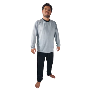 Pijama Masculino Adulto de Inverno Manga Longa e Calça em Oferta na Shopee